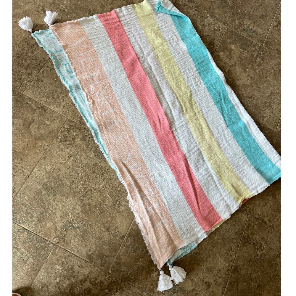 Victoria's Secret Woven Color- Block Throw Beach Blanket
